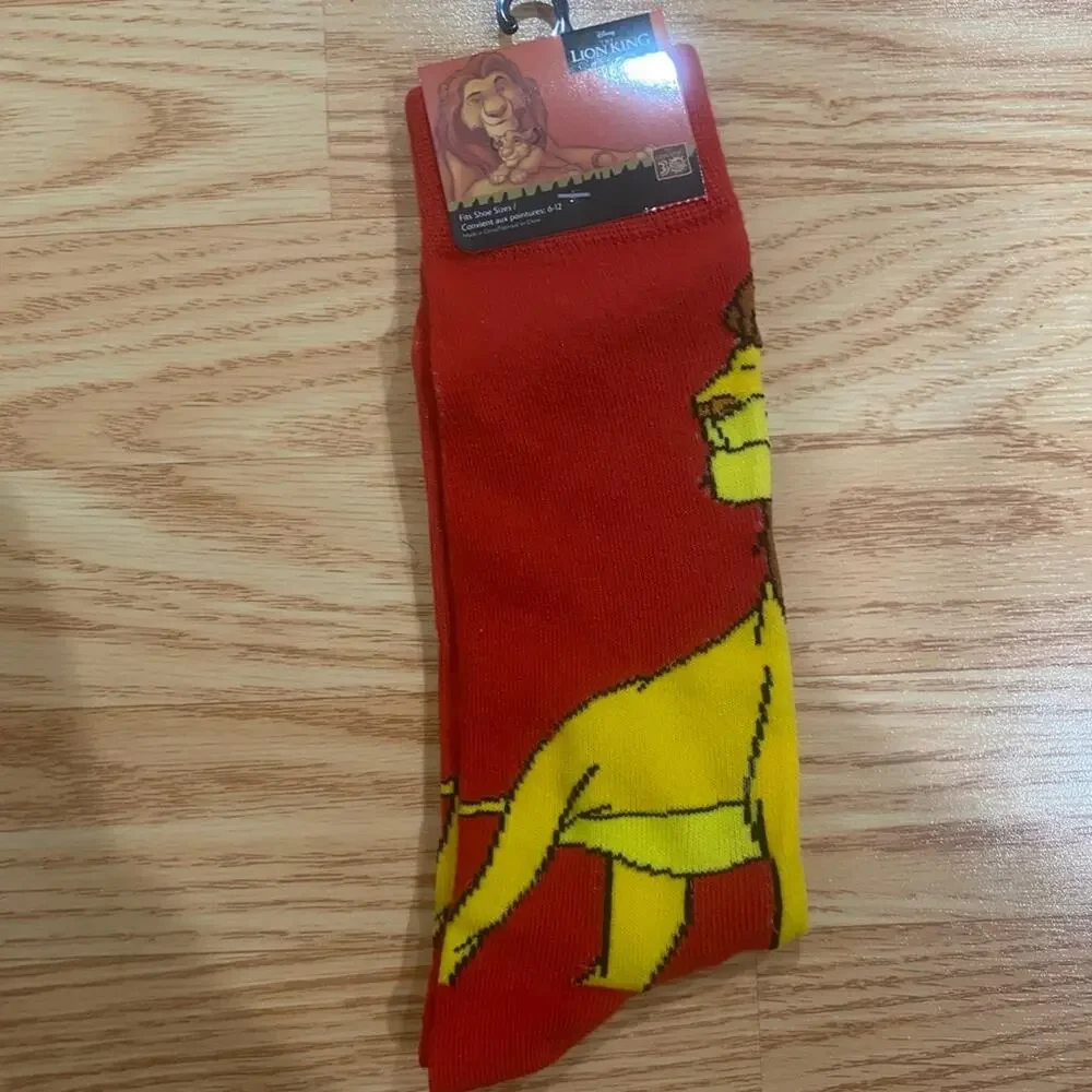 Disney Lion King Mufasa Red Crew Socks